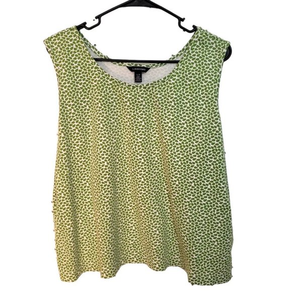 Final markdown Land's End green and white leafy tank XL (T11)